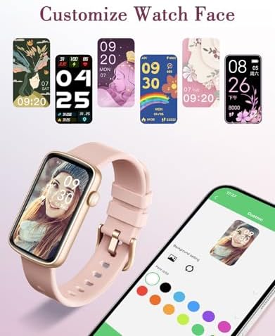 Fitness Watches for Women, LYNN2 Fitness Tracker with Heart Rate Monitor Blood Oxygen/Sleep Tracker Pedometer, Slim Step Tracker Watch for iOS/Android Phones Waterproof (Pink) - Image 2
