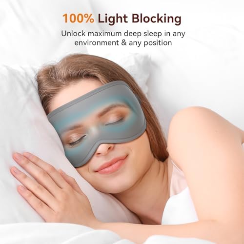 Sleep Mask, EVA BELLE Sleep Masks for Men Women, Zero Eye Pressure 3D Sleeping Mask, 100% Light Blocking Eye Covers with Adjustable Strap for Sleeping Travel Home Nap Rest Memory Foam - Image 4