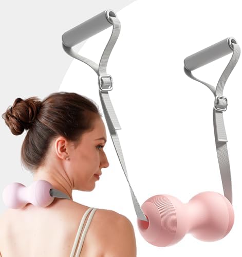 VICSKY Peanut Massage Ball with Handles & Pull Strap - Dual Trigger Point Therapy for Feet, Legs, Neck, Muscle Pain Relief, Myofascial Roller with Adjustable Strap (Pink) - Image 5
