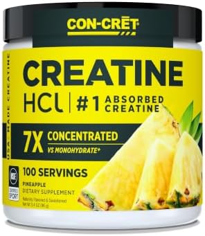 CON-CRET Creatine HCl Powder for Women and Men, Pineapple, 100 Servings by CON-CR%C4%92T%C2%AE
