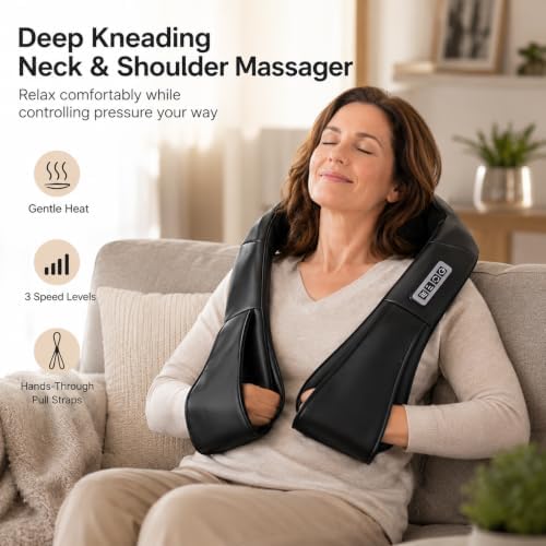 brenzo Neck and Shoulder Massager with Heat, Black - Image 6
