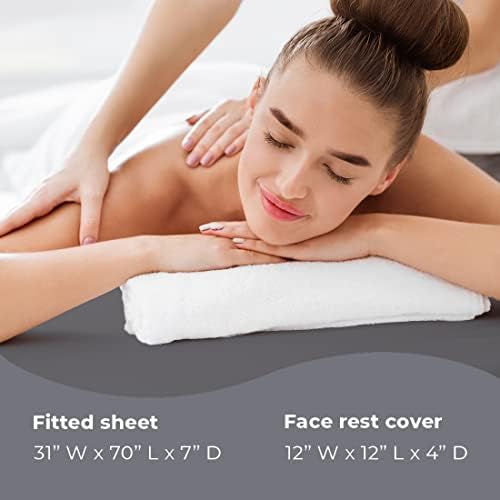 ForPro Professional Collection Waterproof Massage Table Cover, Protective Spa Treatment Sheet Set for Massage Tables, Machine Washable, Includes Massage Fitted Sheet and Face Rest Cover, Cool Grey - Image 5