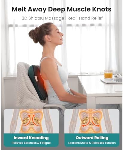 BOB AND BRAD Back Massager with Heat FSA Eligible/HSA Eligible, EZBack Corded Back Massager for Pain Relief Deep Tissue, Shiatsu Back and Neck Massage Pillow, Soothing Full-Body Relief for Women Men - Image 2