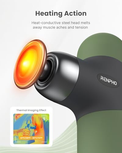 RENPHO Mini Thermal Massage Gun with Heat, Color Silicone Casing, 4 Speeds - Image 2