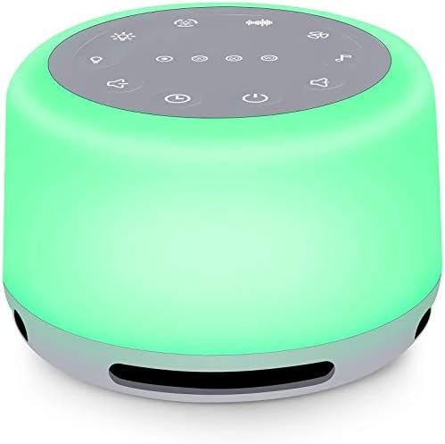 Sleep Sound Machine 24 Natural Soothing Sounds 7 Color Breathing Lights and Night Light with Timer Memory Feature Rechargeable Portable White Noise Machine for Baby Kids Adults by 9H