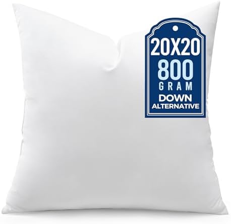 puredown® 20x20 Pillow Inserts, Pack of 1, Fluffy Soft Square Form Sham Stuffer, Decorative Throw Pillows for Couch, Sofa, Bed and Home Decor by Puredown
