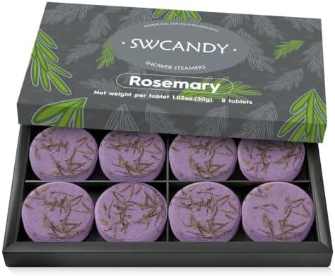 SWCANDY Rosemary Shower Steamers 8 Pack, Home Spa Self Care by SWCANDY
