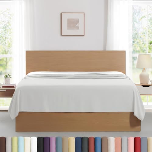 Oversized Twin XL Flat Sheets Only 2 Pack Wrinkle Free 66x102 Light Grey by SouthshoreFineLivingInc