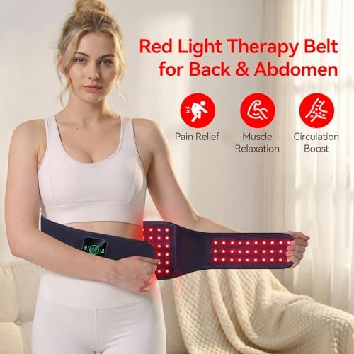 Red Light Therapy Belt for Back Pain Relief, 5000mAh Cordless Infrared Waist Wrap - Image 2