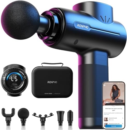 RENPHO Active+ Massage Gun, App-Controlled Guided Courses, Bluetooth by RENPHO