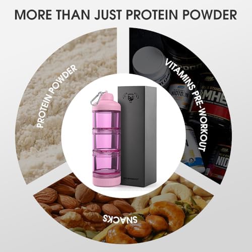 BYLWORKOUT 3-Layer Protein Powder Container with Funnel and Keychain - Image 6