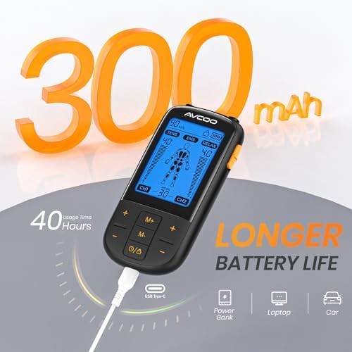 AVCOO 3-in-1 TENS Unit Muscle Stimulator with 30 Modes for Pain Relief - Image 5