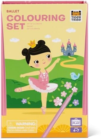 Schylling Tiger Tribe Ballet Coloring Set - Travel Take Along Art Kit - All Supplies Included - Easy Storage - Ages 3+ - 14014, Small by TigerTribe