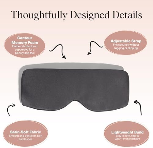Kitsch Contour Satin Sleep Mask | Eye Masks for Sleep - Charcoal - Image 4