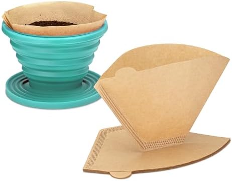 COLETTI Sierra Camping Pour Over Coffee Dripper — Collapsible Pour Over Coffee Dripper — Includes Pack of Paper Filters [Teal, Pack of 2] - Image 6