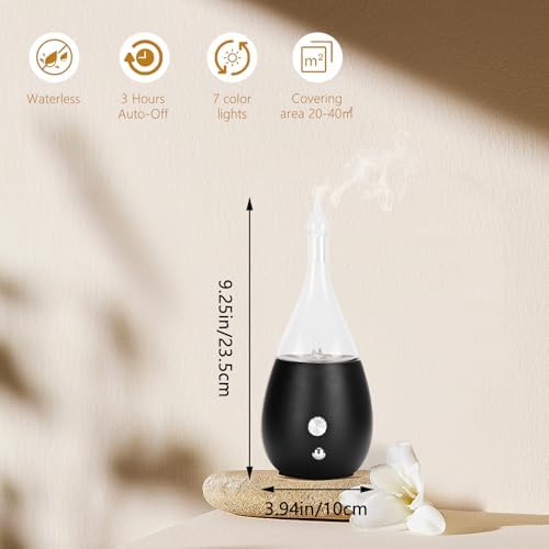 Lychee Essential Oil Diffuser Humidifiers, 7 Colors Light Setting, Quiet Diffuser, Small Aromatherapy Diffuser with Wood Grain Base for Home Bedroom Office Yoga Nice Gift - Image 2
