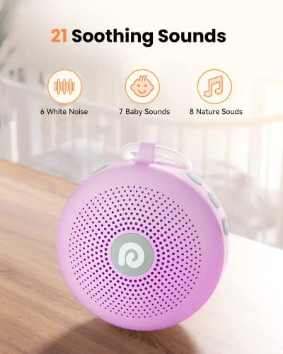 Dreamegg Baby Sleep Soother - Portable White Noise Machine Sound Machine Baby, Features Powerful Battery, 21 Soothing Sound, Noise Canceling for Office & Sleeping, Home, Travel, Gift - Image 3