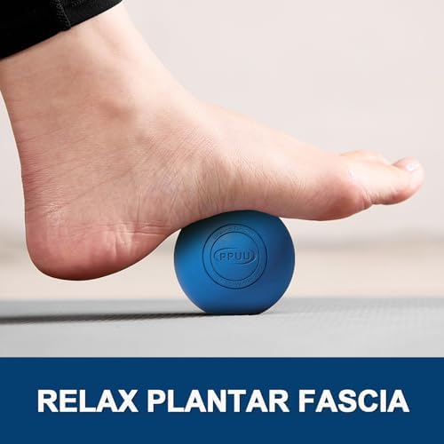 Massage Lacrosse Ball, 2.5 Inch Firm Solid Rubber Deep Tissue Ball for Myofascial Release, Plantar Fasciitis & Muscle Knot Relief, for Foot, Glutes, Shoulder Blades, Calves, 1 Count Blue - Image 2