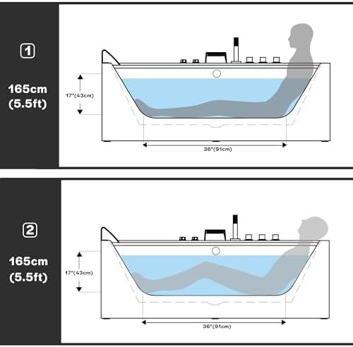 Empava 60" Acrylic Alcove Whirlpool Bathtub, Jetted Soaking Tub - Image 3