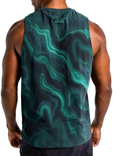 Men's Sleeveless Swim Shirts Quick Dry Moisture Wicking Gym Shirts Breathable Workout & Beach - Image 2