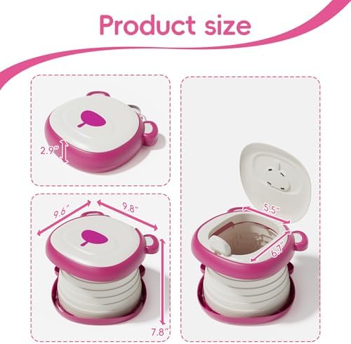Travel Potty Seat for Toddler，Foldable Car Potty for Toddler, Portable Toilet Seat for Kids with Potty Liners, Absorbent Pads, Portable Potty Seat for Toddler Travel, Camping and Outdoor Use - Image 6