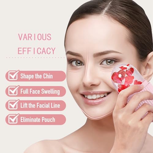 XHJRI Ice Face Roller Massager,Ice Cube Roller for Face, Eyes and Neck Naturally Conditioning and Skin Care,De-Puff Eye Bags,Reduce Migraine Pain,Reusable Massage Silicone Ice Mold (Pink White) - Image 6