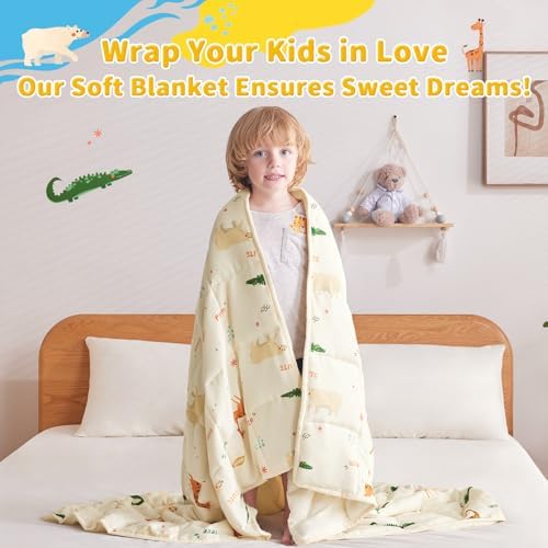 anfie Weighted Blanket(40"x60" 10lbs) Weighted Blanket Cooling Blanket for Resting,Throw Size Breathable Blanket with Premium Glass Bead(Beige Animal) - Image 4