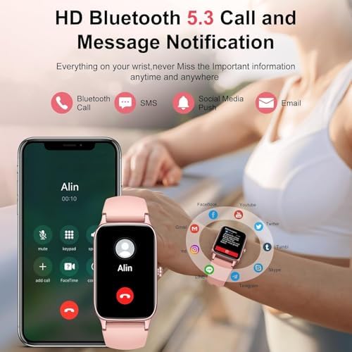 Jugeman Smart Watch for Men Women, 1.57" Smartwatch (Answer/Make Call), 2026 New Fitness Tracker with 110+Sport Modes, Heart Rate/Sleep Monitor, IP68 Waterproof, Smartwatches for Android iOS Pink - Image 2