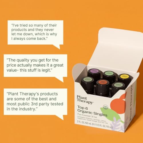 Plant Therapy Top 6 USDA Organic Essential Oil Set for Diffusion & Topical - Image 3