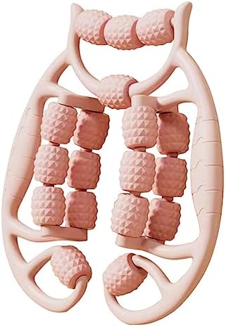 18 Wheel Fascia Muscle Roller, Massage Roller Press Points Manual Relax Tight Muscles Clamp Leg Roller Leg Massage for Calves, Golfer Elbow, Pink by Aosekaa
