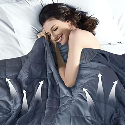 BETU Cooling Weighted Blanket for Adults Twin Size (Dark Grey,48""x72"",20lbs)，Breathable Heavy Microfiber Blanket with Premium Glass Beads All-Season Soft Thick Blanket - Image 2