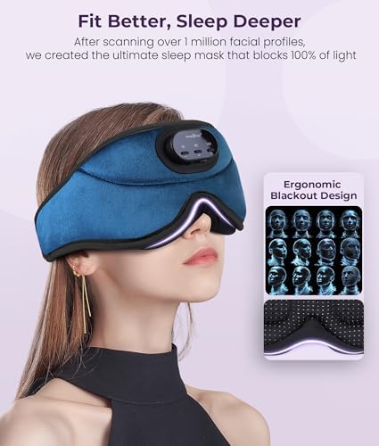 MUSICOZY Sleep Headphones Bluetooth 5.4 with Smart Timer 3D Eye Mask - Image 3