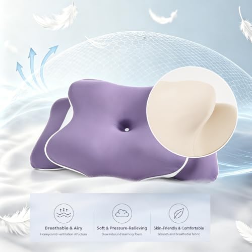 Pillow for Neck Pain Relief, Cooling Memory Foam Cervical Contour Support - Image 5