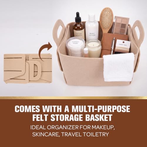 Gift for Women, 6pc Coconut Felt Storage Spa Gift Baskets for Women - Image 7