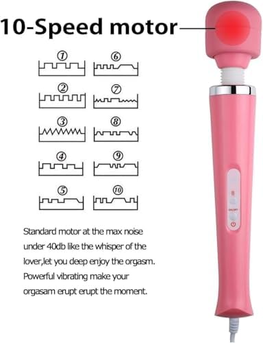 Vibrating Massager Big Tool Deep Tissue Full Body Massager for Muscle Relief Back Neck Hand Foot Leg Arm Massage Powerful Handheld Tool for Women Muti Speeds Pink Massage - Image 4