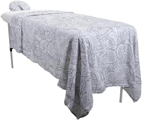 ForPro Designer Flannel 3-Piece Massage Sheet Set, Island White - Image 2