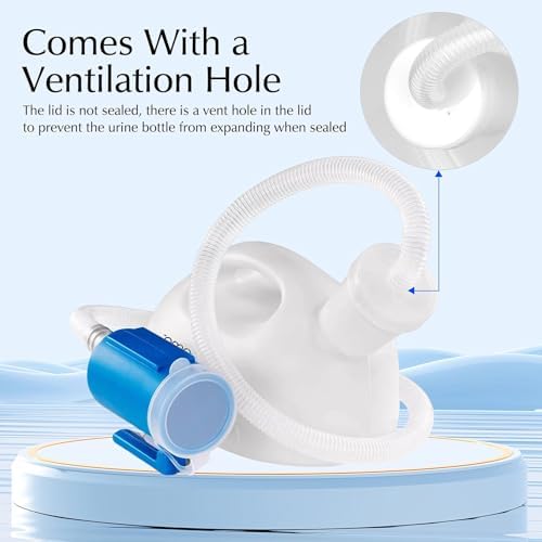 Portable Urinals for Men, OOCOME Men Urinal Bottle Spill Proof Reusable Male Pee Bottle Camping Toilet Thicken Men's Potty 2000 ml 47.2" Long Tube with Lid - Image 5