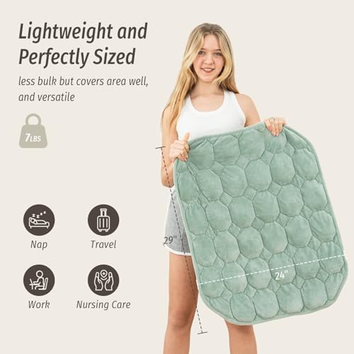 Wemore Weighted Lap Blanket 7lbs, 24"x29" Small Travel Blankets for Adults - Image 3