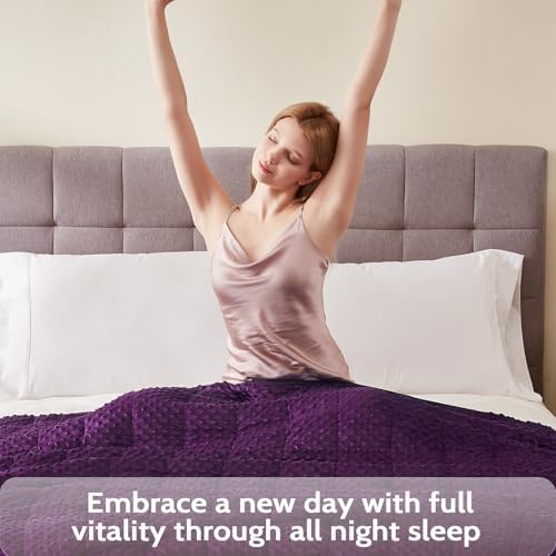 L'AGRATY Weighted Blanket for Adult - 60"x80" 20lbs Minky Dots Heavy Blanket with Glass Beads Soft Breathable for All-Season Summer Fall Winter Thick Comfort for Sleeping - Image 6
