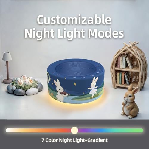 Kipcush White Noise Machine for Baby & Adults, Sleep Sound Machine with 30 Soothing Sounds, 8-Color Night Light, Memory Function, White Noise for Sleeping, Nursery, Office, Travel, Relaxation - Image 6