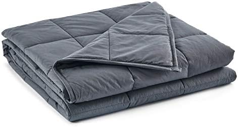 TONGDADA California King Size Weighted Blanket | 90''x108'',40lbs | Perfect for Couples,Designed for Heavy Weight Enthusiasts | Premium Cotton Material with Glass Beads | Dark Grey by TONGDADA