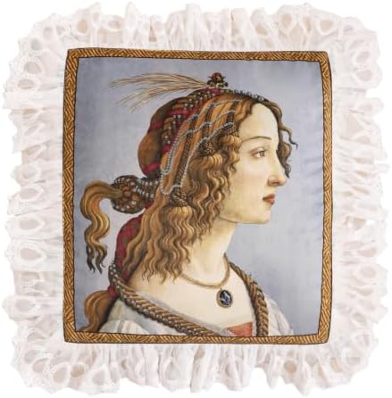 patdrea Designer French Velvet Throw Pillow Cover,18"x18"-Botticelli A by patdrea