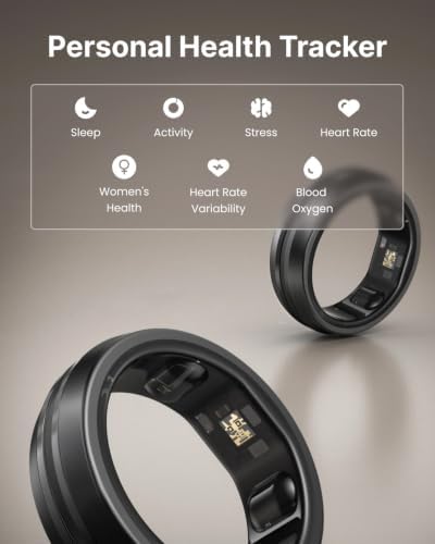 RENPHO Lynx Smart Ring, Subscription-Free App, Black, Size 9 - Image 4