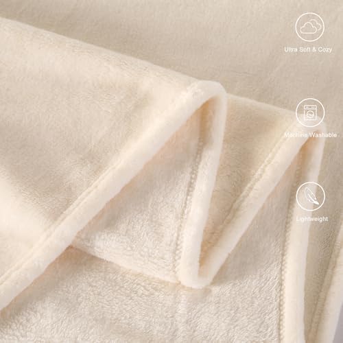 TASTHROW Creamwhite Throw Blanket 60x80 Inches - Image 3
