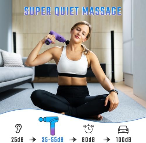 cotsoco Massage Gun Deep Tissue, Muscle Massage Gun with 9 Attachment Heads 20 Speeds & Silent Brushless Motor for Pain Relief, Handheld Percussion Back Massager Gun,Gift for Mom/Dad - Image 3