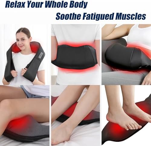 UFFAE Shiatsu Neck and Back Massager with Heat, Black Grey (NOT Cordless) - Image 4