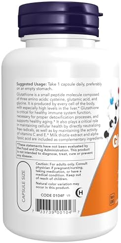 NOW Foods Supplements, Glutathione 500 mg, With Milk Thistle Extract & Alpha Lipoic Acid, Free Radical Neutralizer*, 60 Veg Capsules - Image 3