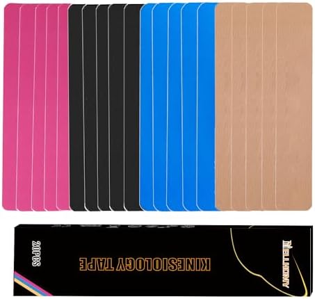 Kinesiology Tape - 20 Precut Strips, Pure Cotton for Pain Relief & Support by NELLHOMY