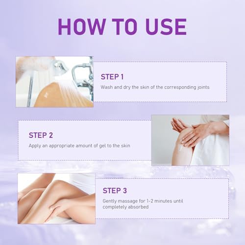 2 PCS Joint Gel Purple Gel, Purple Relief Soothing Massage Cream, Joint Activities Throughout The Body, Effective Soothes for Knees, Hands, Lumbar, Neck and Shoulders - Image 7