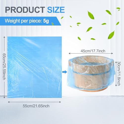 AmazingSpark 50 Pcs Blue Disposable Foot Bath Liners Heavy Duty Thickening Plastic Portable Foot Tub Liner Large Pedicure Spa Bags for Hotel Home Use 25.6 x 21.6 Inches - Image 2